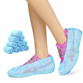 100 Pack of Disposable PP 40g Shoe Covers Blue Shoe Protectors Premium Quality Shoe Covering Recyclable Boot Covers Heavy-Duty Thick Protection f