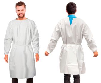 Disposable Isolation Gown XX-Large. Pack of 1 White PPE Gowns Disposable. Microporous 50 GSM Disposable Gowns Medical. Protective Gown Disposable