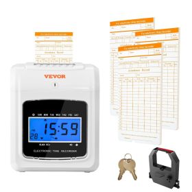VEVOR Punch Time Clock, Time Tracker Machine for Employees of Small Business, 6 Punches per Day, Time Clock Punch Machine Includes 102 Time Cards