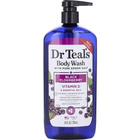 Dr. Teal's by Dr. Teal's Body Wash with Pure Epsom Salt - Black Elderberry with Vitamin D & Essential Oils --710ml/24oz