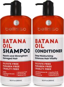 Batana Oil Shampoo and Conditioner Set Thickening Hair Products for Women and Men For Strengthening and Volumizing Fine and Thinning Hair Sulfate