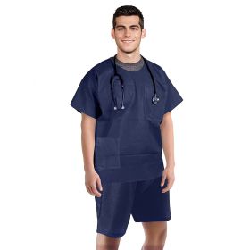 Navy Blue Disposable Scrub Sets (Color: Blue)